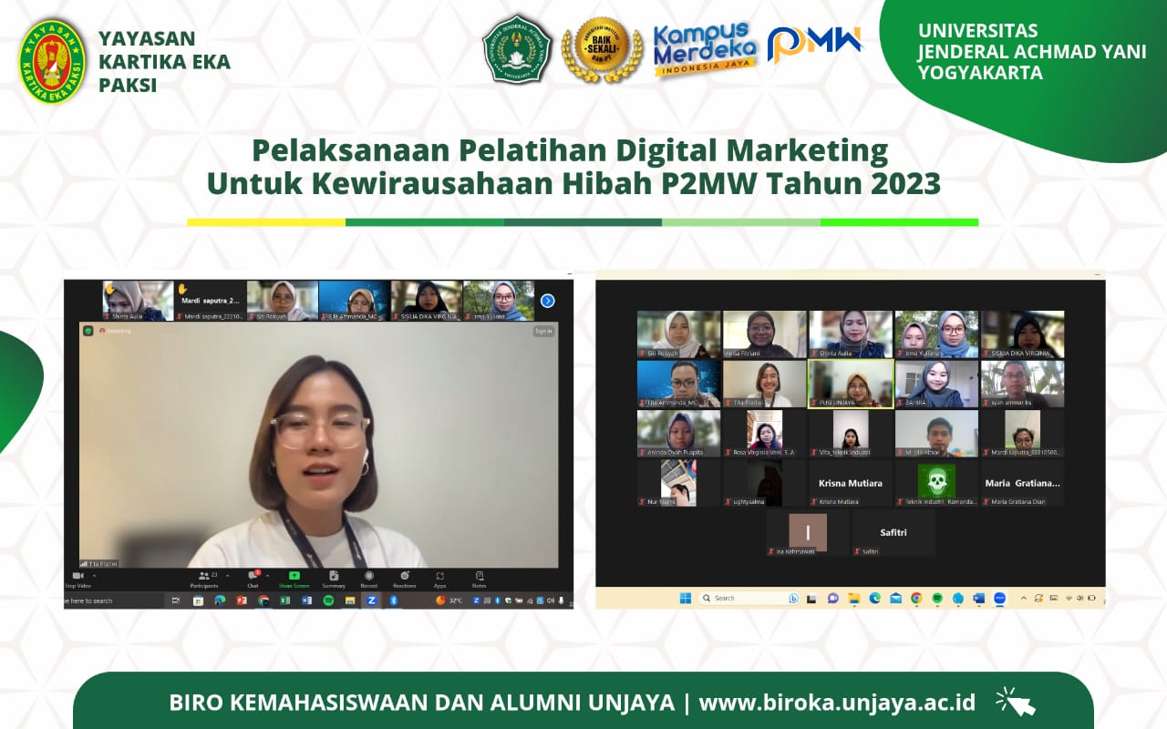 PELAKSANAAN PELATIHAN DIGITAL MARKETING UNTUK KEWIRAUSAHAAN HIBAH P2MW TAHUN 2023